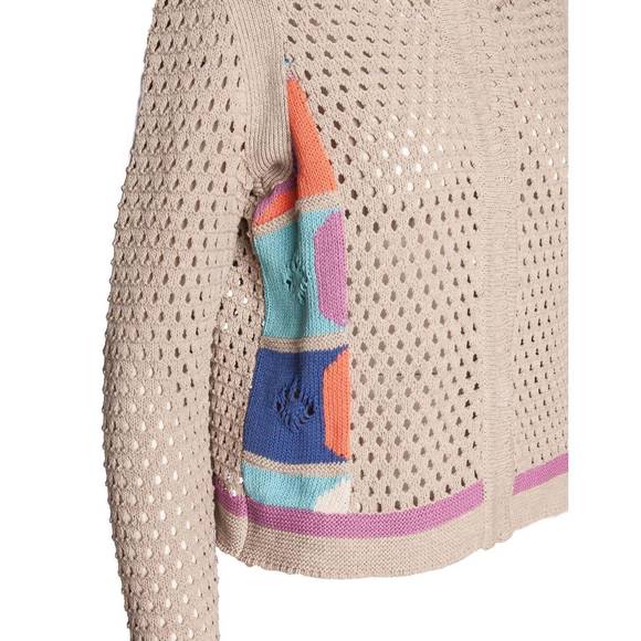 NEW ALDO MARTINS almond cardigan in beige/multi - Picture 5 of 5